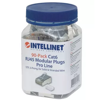 Intellinet Pro Line RJ45 kištukai Cat6 STP, 3 kontaktai, 50 µ auksuoti, 90 vnt.