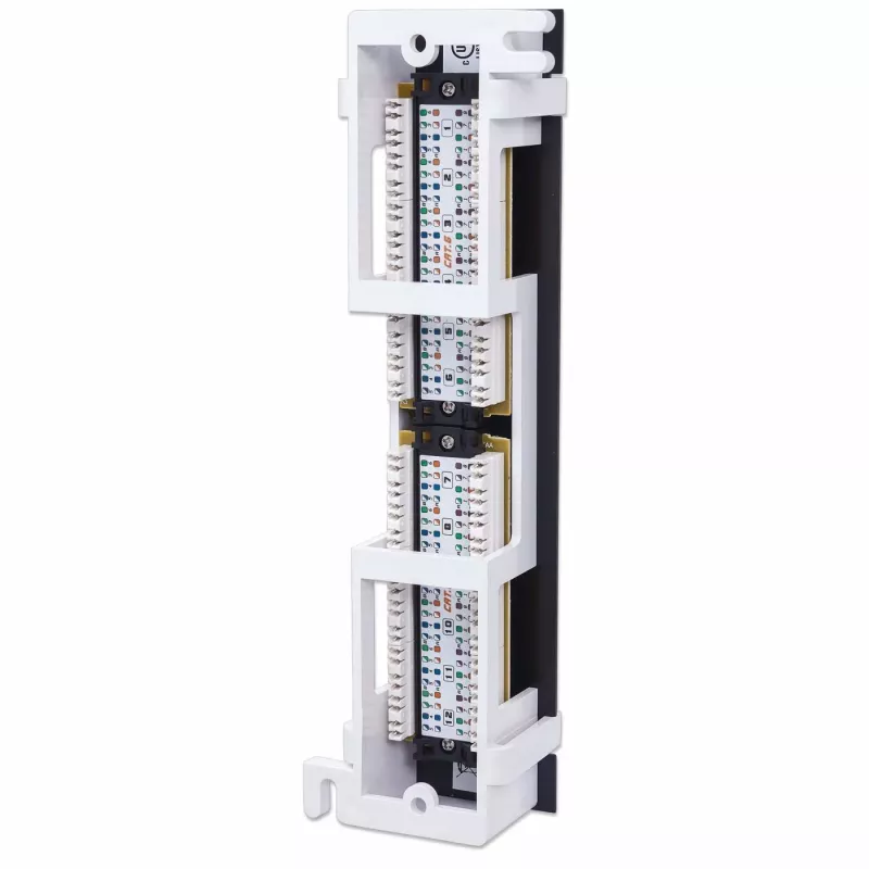Intellinet Patch Panel, Cat6, montuojamas ant sienos, UTP, 12 prievadų, juoda