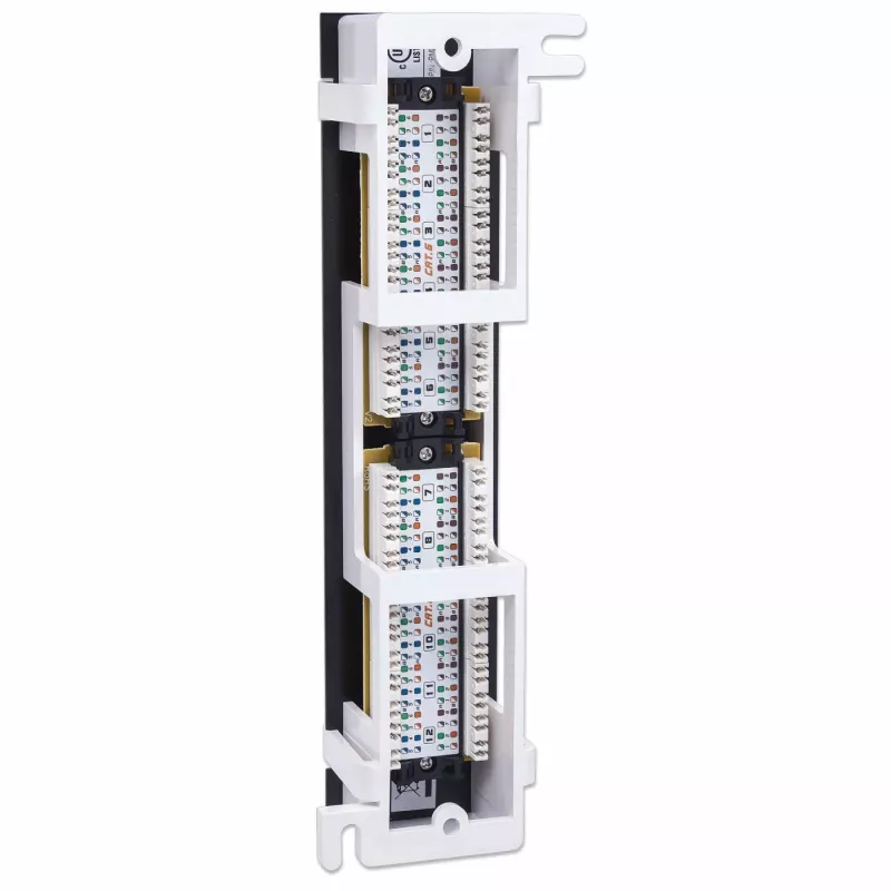 Intellinet Patch Panel, Cat6, montuojamas ant sienos, UTP, 12 prievadų, juoda