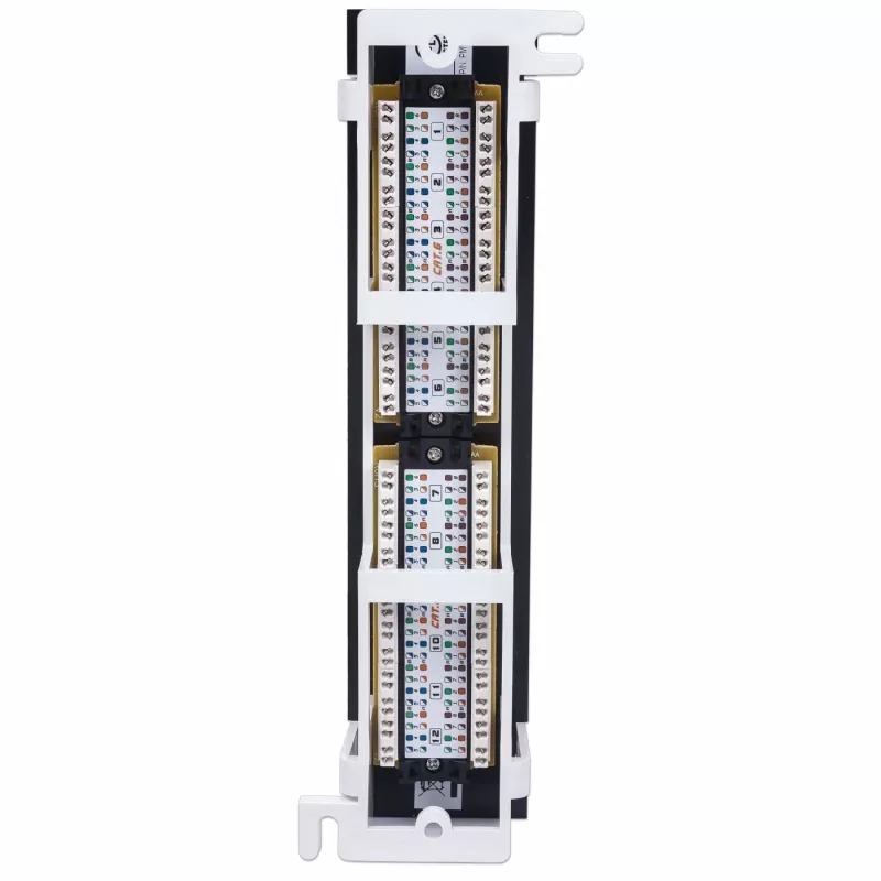 Intellinet Patch Panel, Cat6, montuojamas ant sienos, UTP, 12 prievadų, juoda