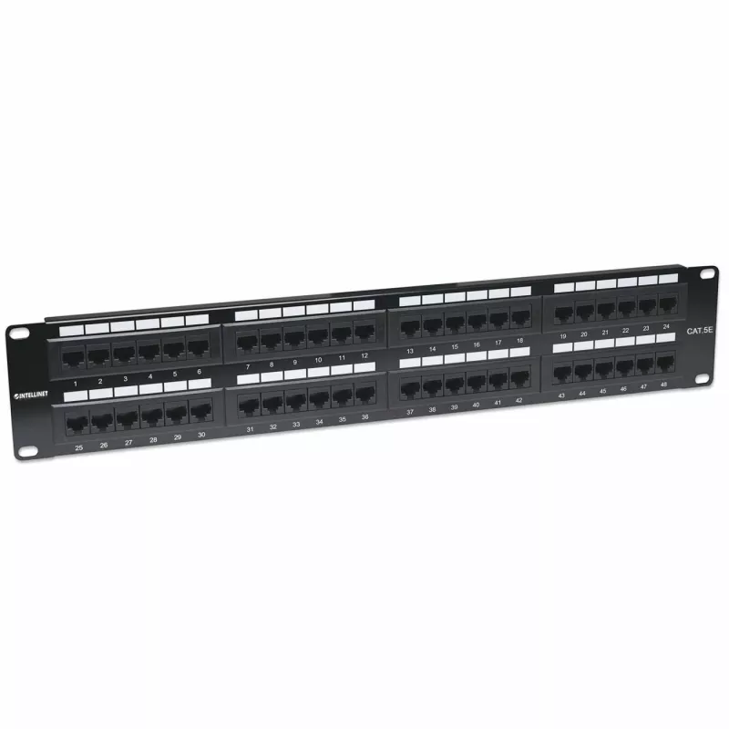 Intellinet pataisų skydelis (patch panel), Cat5e, UTP, 48 prievadų, 2U, juodas