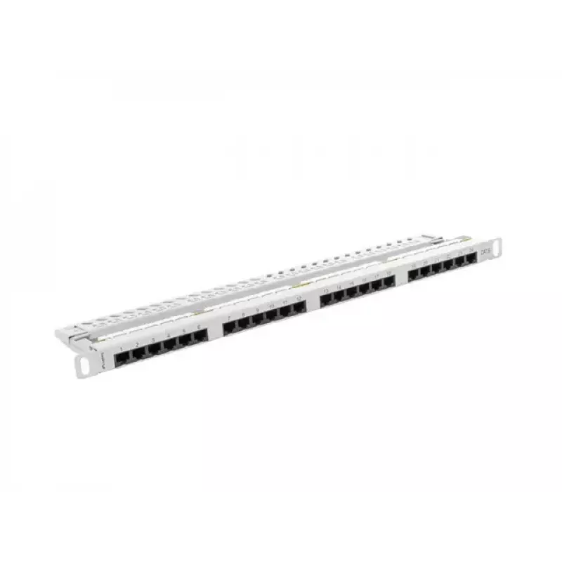 Pataisų skydelis LANBERG PPU6-0024-S, 24 prievadų Cat6, metalinis, 0,5U, 440×22,3×99 mm