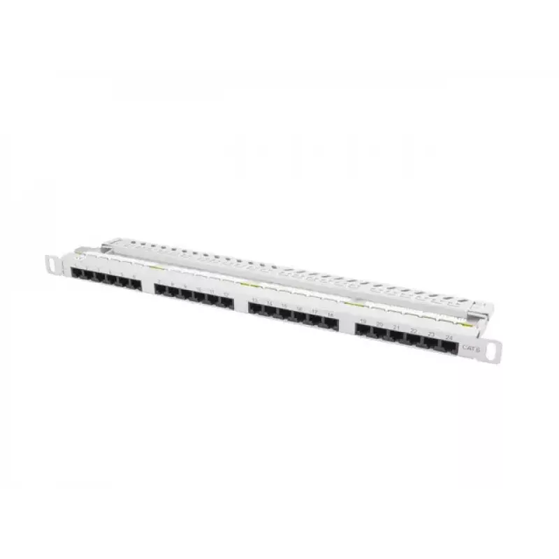 Pataisų skydelis LANBERG PPU6-0024-S, 24 prievadų Cat6, metalinis, 0,5U, 440×22,3×99 mm