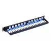 Techly UTP pataisų skydelis 24 prievadai RJ45 Cat.6A nuožulnus išėjimas 1U juodas
