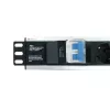 Techly I-CASE STRIP-16SH maitinimo skirstytuvas (PDU) 6 lizdai 1.5U juodas, sidabrinis
