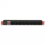 Techly I-CASE STRIP-18C20 maitinimo skirstytuvas (PDU) 8 AC lizdai 1U juodas, raudonas