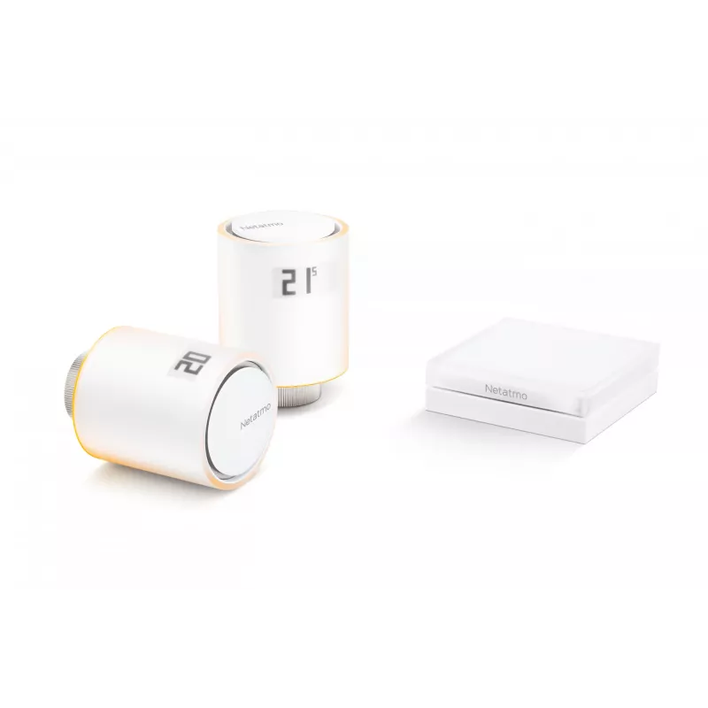 Netatmo pradžios rinkinys – išmanieji radiatoriaus vožtuvai, balta spalva, 0–50 °C, 2400 MHz, 100 m, 5–30 °C, °C