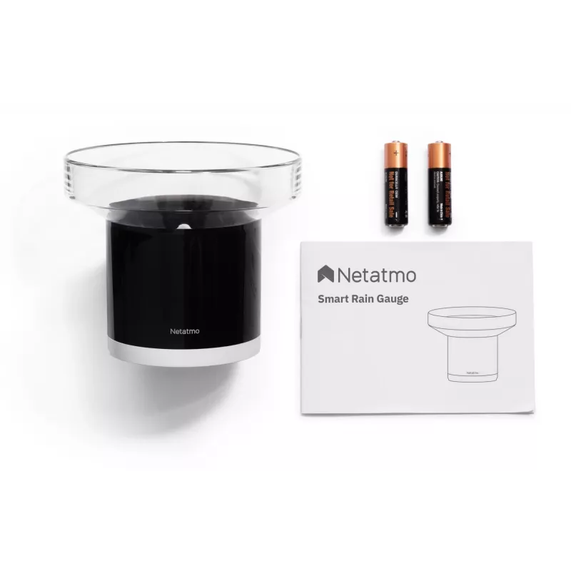Netatmo Smart Rain Gauge – išmanus lietaus matuoklis, baterija, AAA, 1,5 V, 130 mm, 130 mm, 110 mm