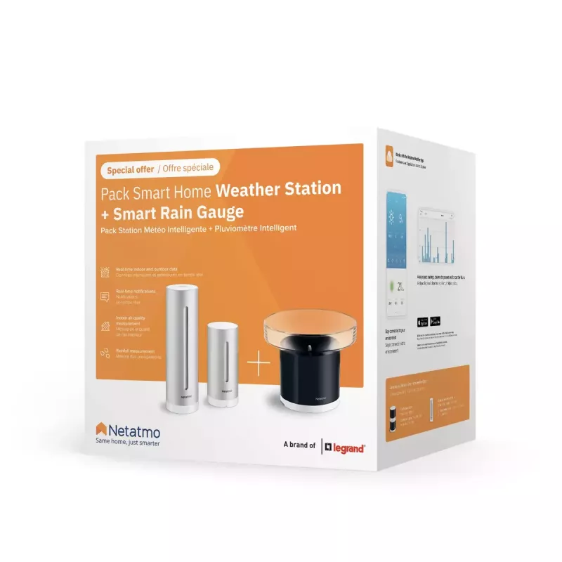 Netatmo Rain Pack „Išmani orų stotelė + išmanus lietaus matuoklis“