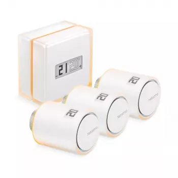 Netatmo rinkinys: išmanus termostatas + 3 papildomi išmanūs radiatorių vožtuvai