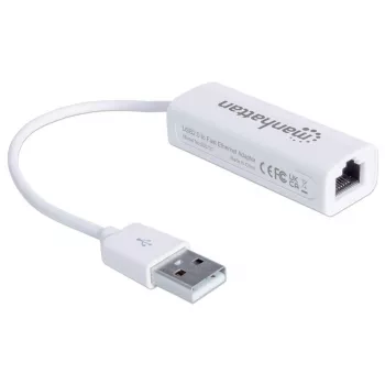 Manhattan 506731 USB 2.0 į Fast Ethernet adapteris, USB į RJ45, 10/100 Mbps, baltas