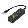 Techly IDATA-USB-ETGIGA-3U2 USB 3.2 Gen 1 Type-A dokas / prievadų plėtiklis juodas