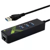 Techly IDATA-USB-ETGIGA-3U2 USB 3.2 Gen 1 Type-A dokas / prievadų plėtiklis juodas