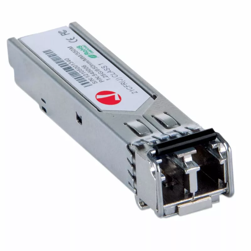 Intellinet SFP optinis modulis, Gigabit Fiber, 1000Base-SX (LC), kelių režimų, 550 m, 850 nm, MSA suderinamas, atitinka Cisco GLC-SX-MM, 3 metų garantija
