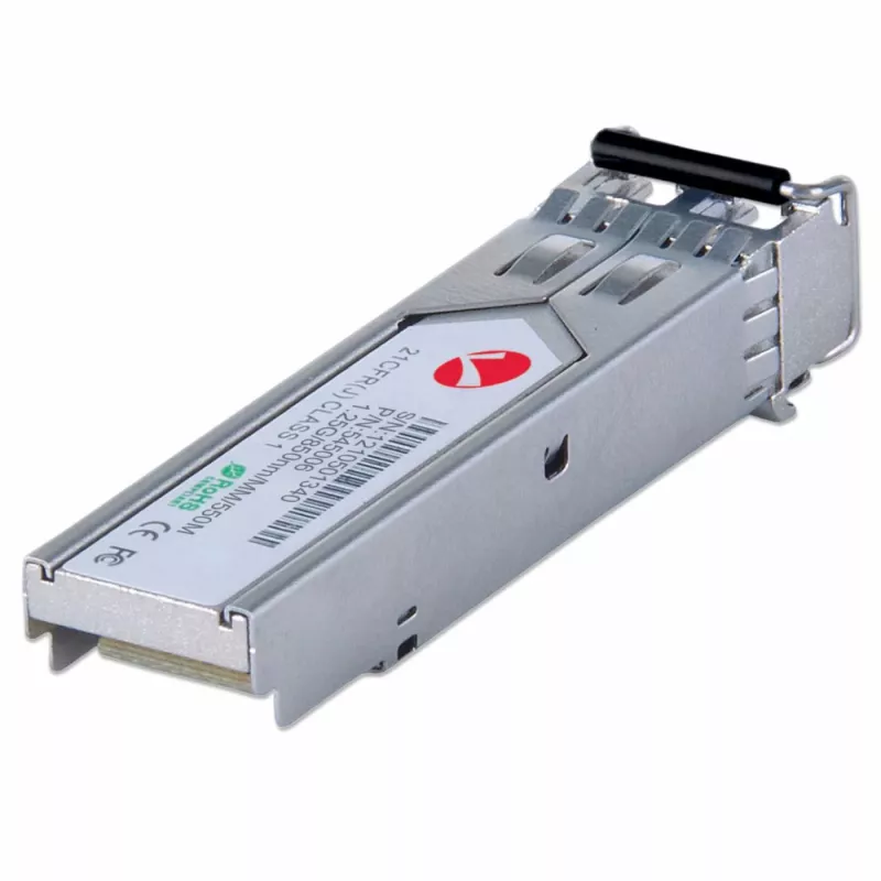Intellinet SFP optinis modulis, Gigabit Fiber, 1000Base-SX (LC), kelių režimų, 550 m, 850 nm, MSA suderinamas, atitinka Cisco GLC-SX-MM, 3 metų garantija