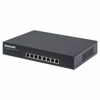 Intellinet 8 prievadų Gigabit Ethernet PoE+ jungiklis, 8 PoE prievadai, IEEE 802.3at/af, stalinis, dėžutė