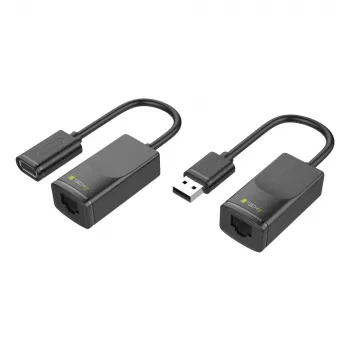 Techly IUSB-EXTENDTY2 lyties keitiklis RJ-45 USB 2.0 Type-A juodas
