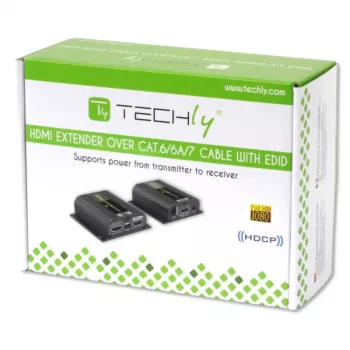 Techly IDATA EXT-E70POED AV siųstuvas ir imtuvas, juodas