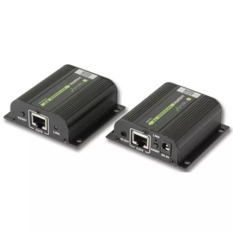 Techly IDATA EXT-E70POED AV siųstuvas ir imtuvas, juodas