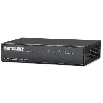 Intellinet 5 prievadų Gigabit Ethernet jungiklis, metalinis korpusas, IEEE 802.3az