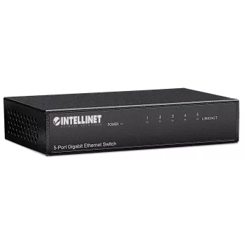 Intellinet 5 prievadų Gigabit Ethernet jungiklis, metalinis korpusas, IEEE 802.3az