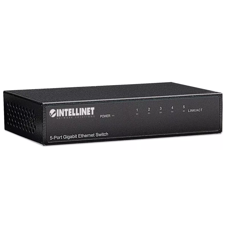 Intellinet 5 prievadų Gigabit Ethernet jungiklis, metalinis korpusas, IEEE 802.3az