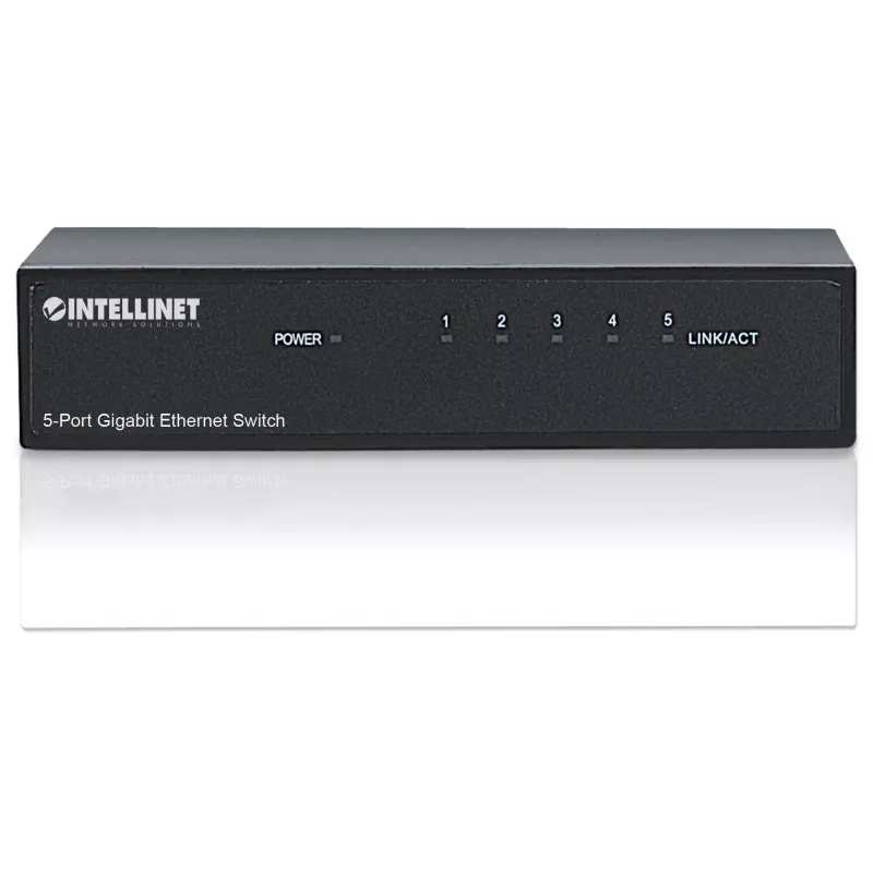 Intellinet 5 prievadų Gigabit Ethernet jungiklis, metalinis korpusas, IEEE 802.3az