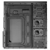 Korpusas Akyga AK13BK Micro Tower — ATX/Micro-ATX, 3×3,5 colio vietos, 3×2,5 colio vietos, maitinimo šaltinis viršuje, USB 3.2 Gen1×2, maks. GPU 385 mm, juodas