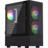 PC korpusas KRUX VAKO KRX0132 ATX juodas — grūdintas stiklas, RGB, tinka Mini‑ATX, GPU iki 31 cm, CPU aušintuvas iki 15,9 cm