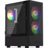 PC korpusas KRUX VAKO KRX0132 ATX juodas — grūdintas stiklas, RGB, tinka Mini‑ATX, GPU iki 31 cm, CPU aušintuvas iki 15,9 cm