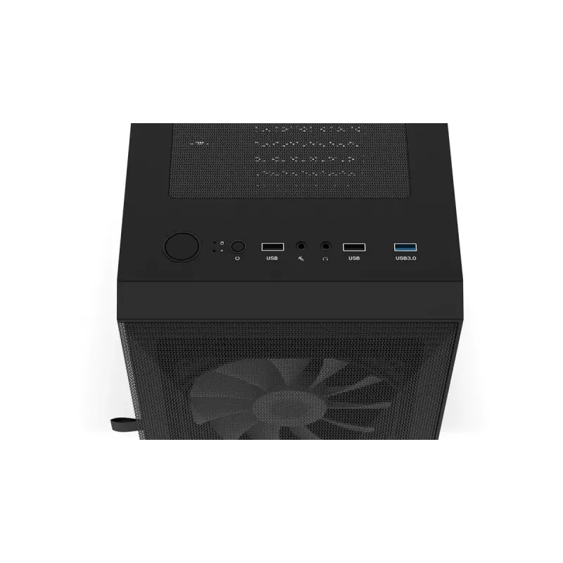 PC korpusas KRUX VAKO KRX0132 ATX juodas — grūdintas stiklas, RGB, tinka Mini‑ATX, GPU iki 31 cm, CPU aušintuvas iki 15,9 cm