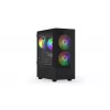 PC korpusas KRUX VAKO KRX0132 ATX juodas — grūdintas stiklas, RGB, tinka Mini‑ATX, GPU iki 31 cm, CPU aušintuvas iki 15,9 cm