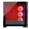 PC korpusas MODECOM VOLCANO EXPANSE S APEX ARGB MIDI bokštas, grūdintas stiklas, USB-C, 3x140 mm priekyje, palaiko ATX/microATX, GPU iki 430 mm
