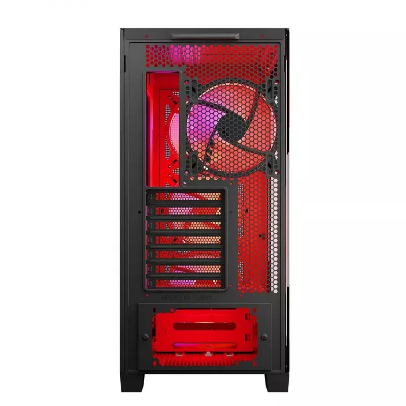 PC korpusas MODECOM VOLCANO EXPANSE S APEX ARGB MIDI bokštas, grūdintas stiklas, USB-C, 3x140 mm priekyje, palaiko ATX/microATX, GPU iki 430 mm