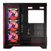PC korpusas MODECOM VOLCANO EXPANSE S APEX ARGB MIDI bokštas, grūdintas stiklas, USB-C, 3x140 mm priekyje, palaiko ATX/microATX, GPU iki 430 mm