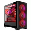 PC korpusas MODECOM VOLCANO EXPANSE S APEX ARGB MIDI bokštas, grūdintas stiklas, USB-C, 3x140 mm priekyje, palaiko ATX/microATX, GPU iki 430 mm