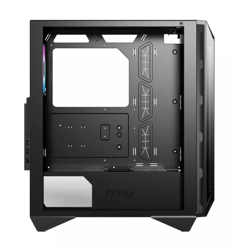 MSI MPG GUNGNIR 110R vidutinis bokštas žaidimų kompiuterio korpusas juodas, USB 3.2 Gen2 Type C, 4x 120 mm ARGB ventiliatorius, Mystic Light sinchronizacija, 1–6 ARGB valdymo plokštė, 2x grūdinto stiklo plokštės, ATX, mATX, mini-ITX