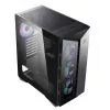 MSI MPG GUNGNIR 110R vidutinis bokštas žaidimų kompiuterio korpusas juodas, USB 3.2 Gen2 Type C, 4x 120 mm ARGB ventiliatorius, Mystic Light sinchronizacija, 1–6 ARGB valdymo plokštė, 2x grūdinto stiklo plokštės, ATX, mATX, mini-ITX