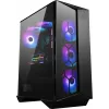 MSI MPG GUNGNIR 110R vidutinis bokštas žaidimų kompiuterio korpusas juodas, USB 3.2 Gen2 Type C, 4x 120 mm ARGB ventiliatorius, Mystic Light sinchronizacija, 1–6 ARGB valdymo plokštė, 2x grūdinto stiklo plokštės, ATX, mATX, mini-ITX