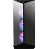 MSI MPG GUNGNIR 110R vidutinis bokštas žaidimų kompiuterio korpusas juodas, USB 3.2 Gen2 Type C, 4x 120 mm ARGB ventiliatorius, Mystic Light sinchronizacija, 1–6 ARGB valdymo plokštė, 2x grūdinto stiklo plokštės, ATX, mATX, mini-ITX