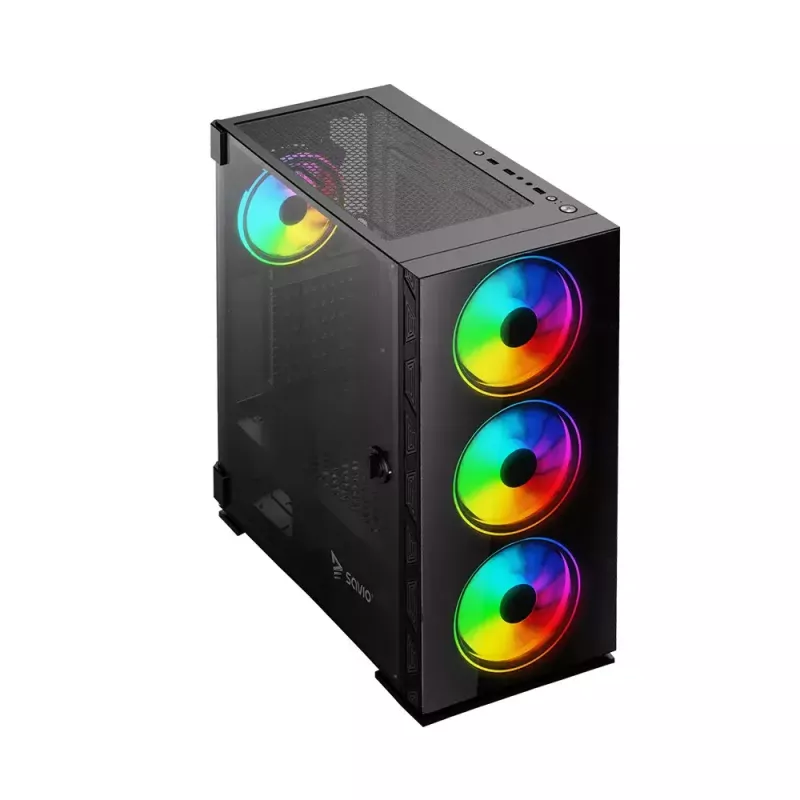 PC korpusas SAVIO Prime X1 ARGB Glass Midi Tower juodas