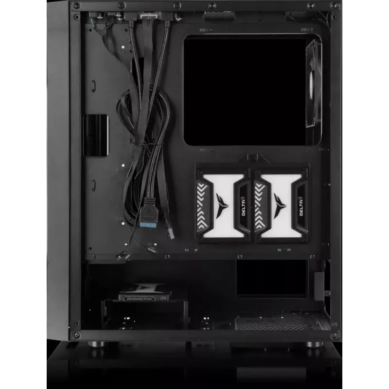 PC korpusas Versa XM1 juodas plieninis su 120mm ventiliatoriumi ir USB 3.0 - juodas