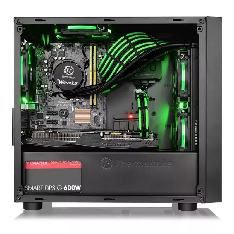 PC korpusas Thermaltake Versa H17 Window Micro Tower juodas