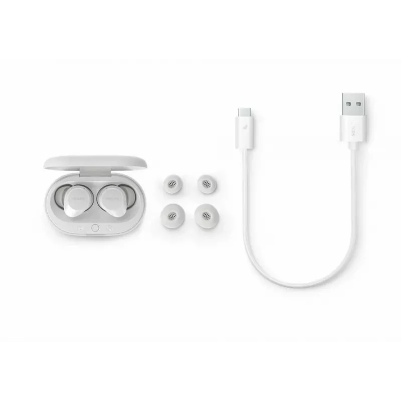 Philips TAT1209WT/00 belaidės ausinės True Wireless Stereo (TWS) Į ausį Skambučiams/Muzikai Bluetooth Baltos