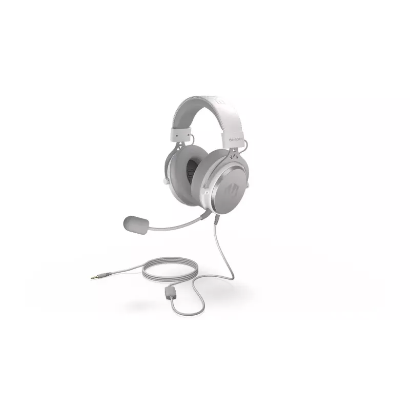 Laidinė ausinė ENDORFY VIRO Plus USB Onyx White — 53 mm tvarkyklės, 20–20000 Hz, 98 dB, 32 Ω, nuimamas boom mikrofonas, 2,9 m laidas
