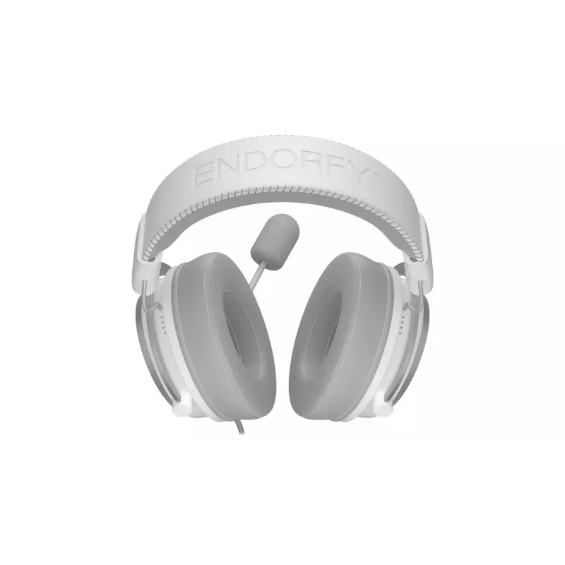 Laidinė ausinė ENDORFY VIRO Plus USB Onyx White — 53 mm tvarkyklės, 20–20000 Hz, 98 dB, 32 Ω, nuimamas boom mikrofonas, 2,9 m laidas