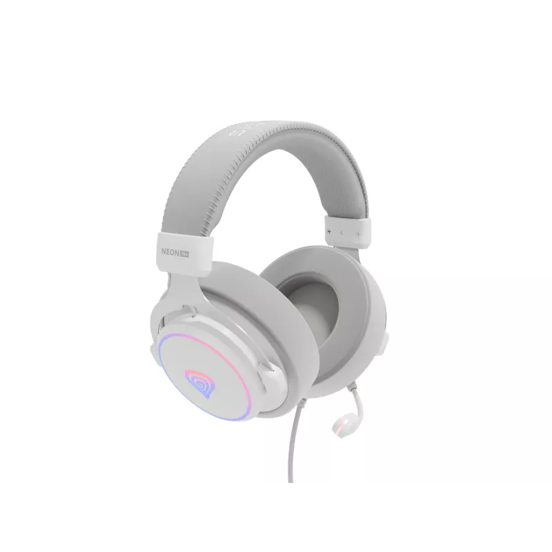 GENESIS Neon 764 Ausinės Laidinės Galvos Juosta Žaidimams USB-A Balta