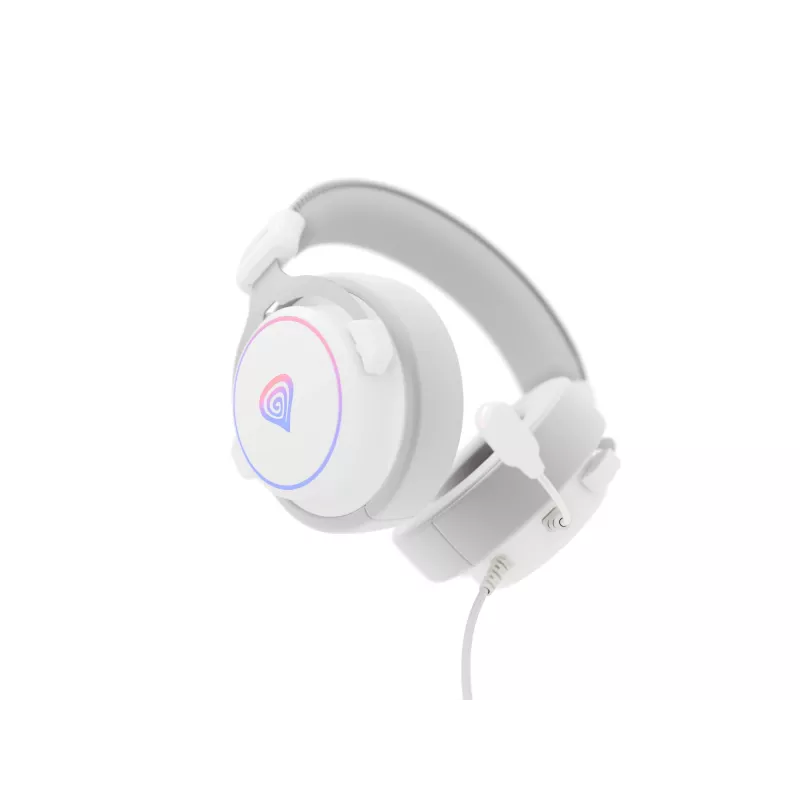 GENESIS Neon 764 Ausinės Laidinės Galvos Juosta Žaidimams USB-A Balta