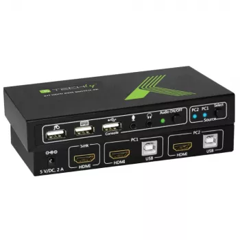 Techly 2x1 USB HDMI KVM jungiklis 4Kx2K IDATA KVM-HDMI2U juodas