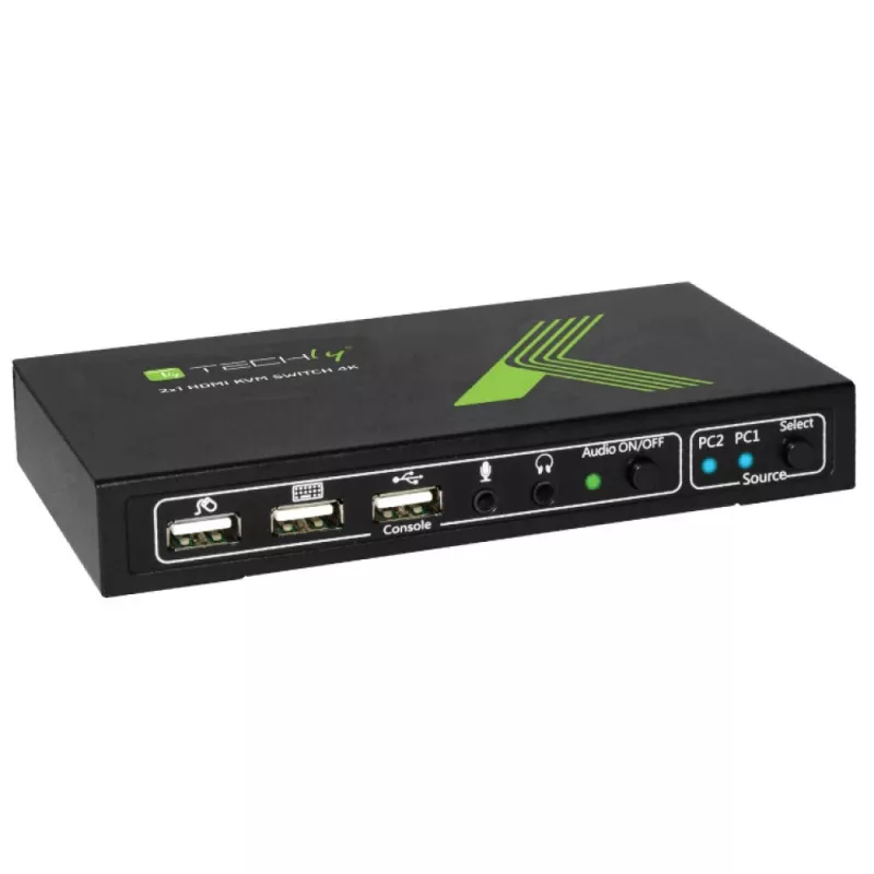 Techly 2x1 USB HDMI KVM jungiklis 4Kx2K IDATA KVM-HDMI2U juodas